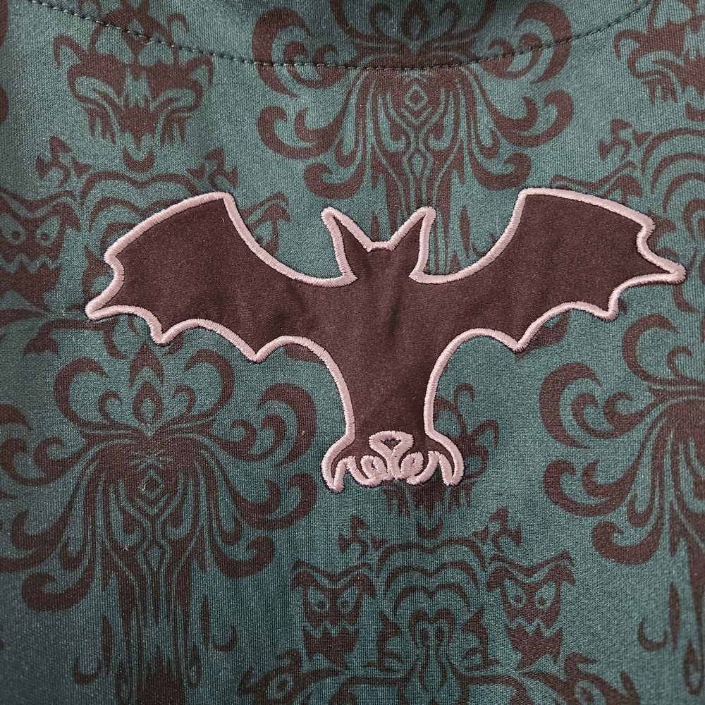 Disney Dark Green Shorts Overalls with Bat Design - Picture 5 of 7